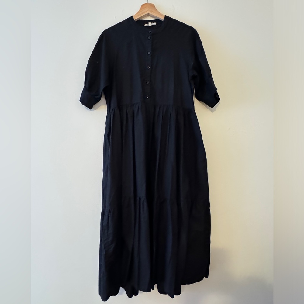 Ali Golden Cotton Button-Up Dress